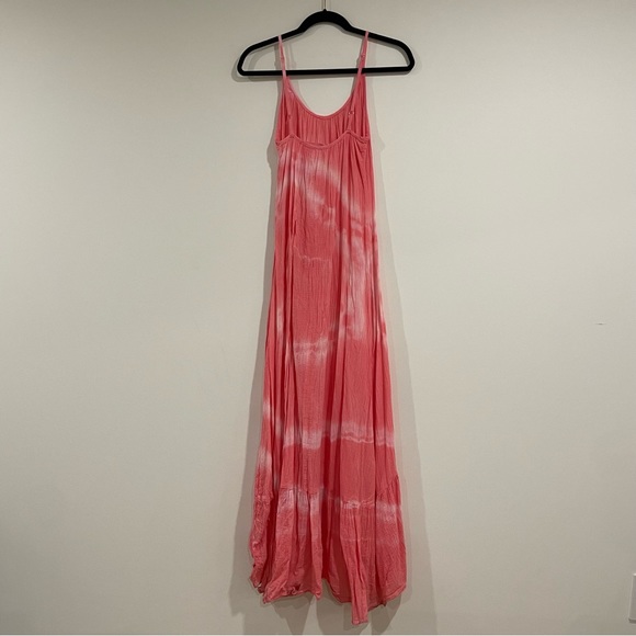 Love Tanjane pink and white tie dye 100% cotton maxi dress size small ruffle hem - Picture 5 of 5
